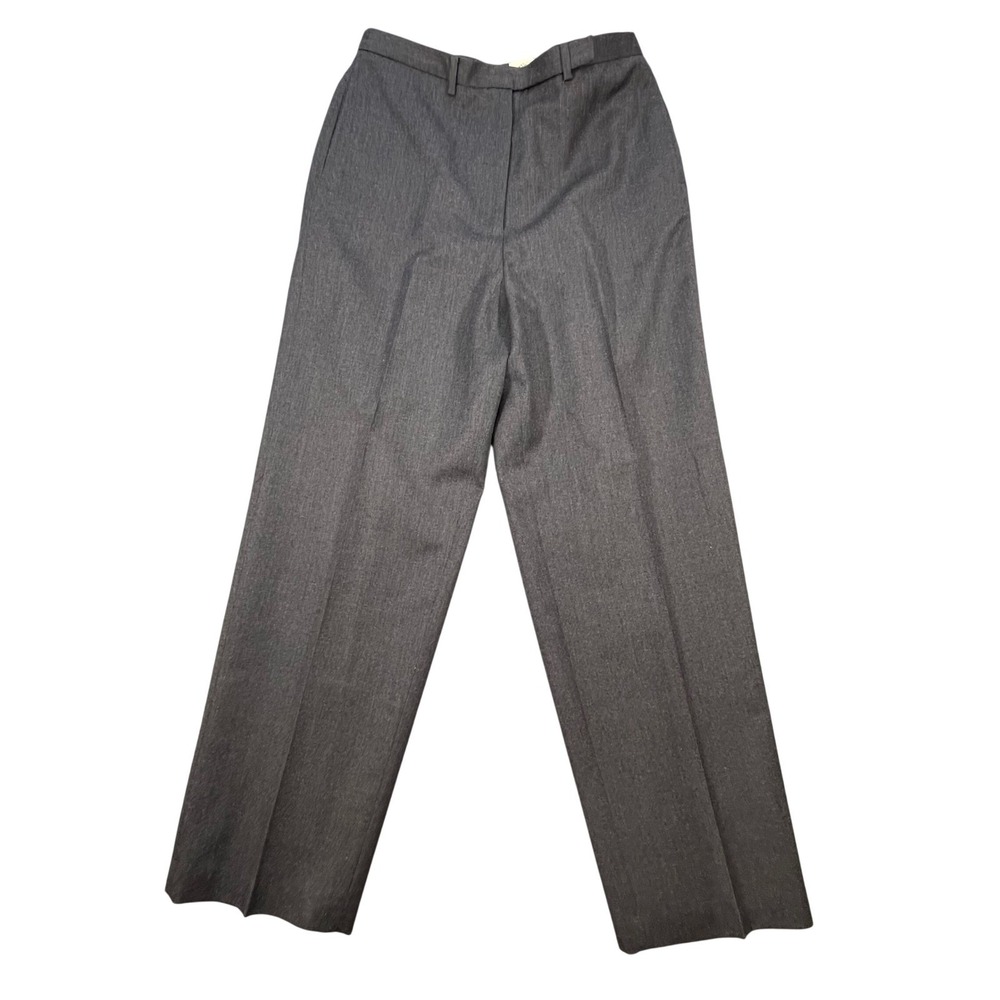 Eddie Bauer Gray 100% Wool Straight Leg Dress Pants Women 12